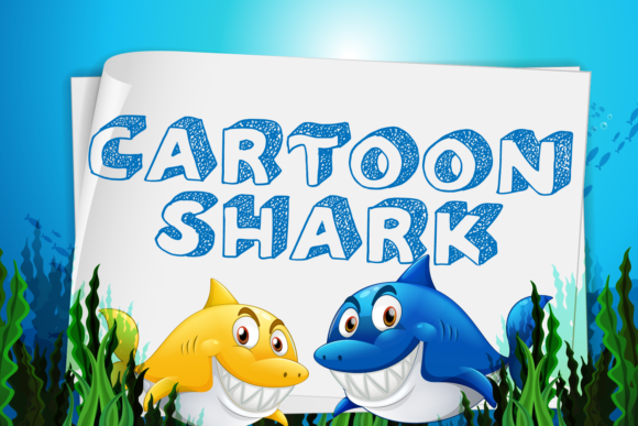 Cartoon Shark Font for Playful Web Designs