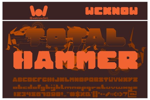 Total Hammer Font for Bold Branding and Eye-Catching Designs